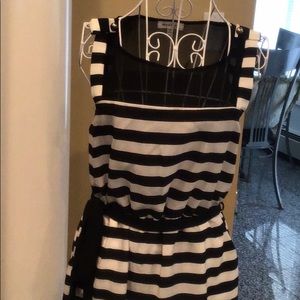 Black and white striped dress